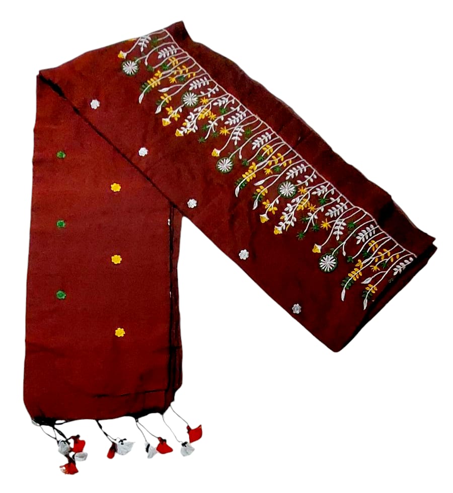 Fash Weave Khadi Embroidered Saree for Women and Girls | A Timeless Fusion of Traditional Craftsmanship and Contemporary Elegance, Perfect for Every Special Occasion