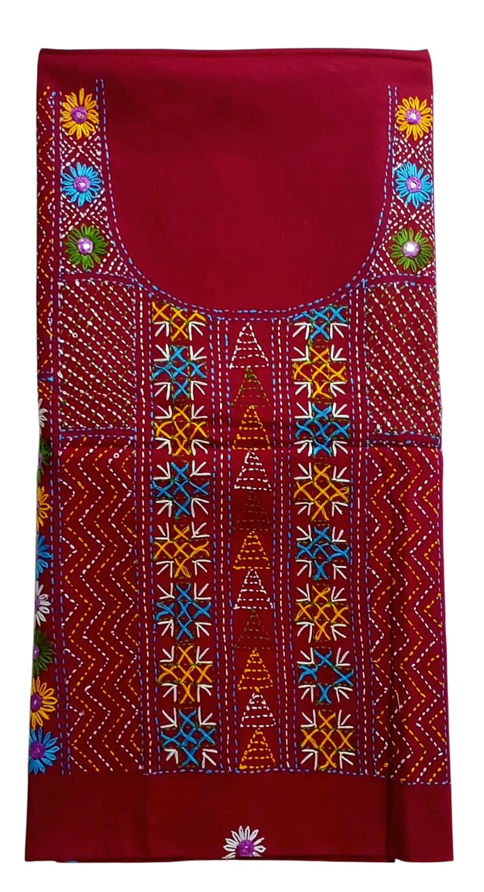 Pure Cotton Lambani Hand-Embroidered Kurti Piece