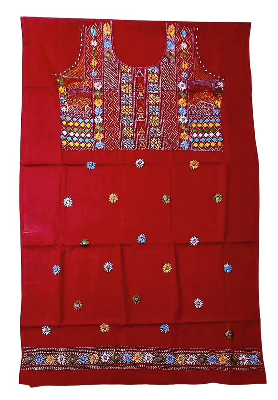 Pure Cotton Lambani Hand-Embroidered Kurti Piece