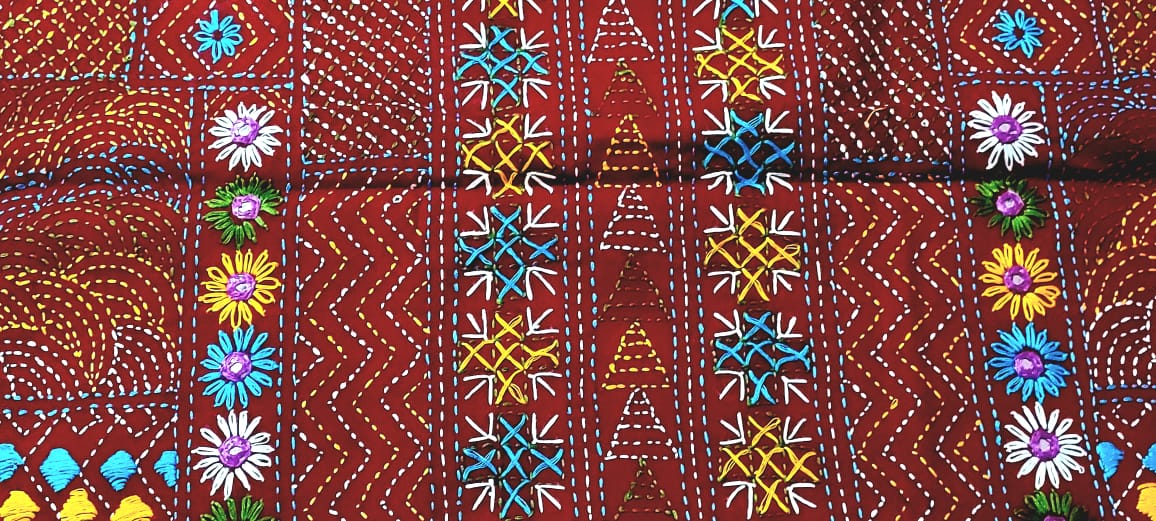 Pure Cotton Lambani Hand-Embroidered Kurti Piece