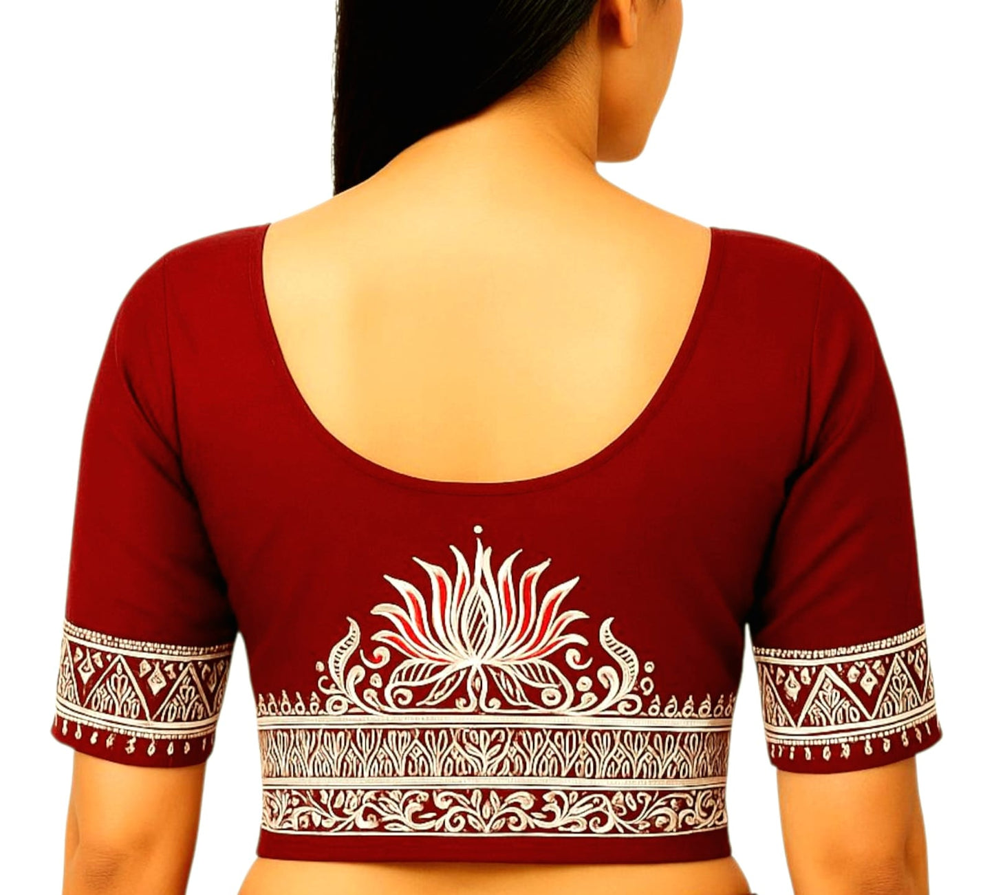 Fash Weave Cotton Silk Madhubani Hand-Painted Blouse Pieces for Women & Girls | Elegant Artisanal Designs Combining Traditional Craftsmanship and Modern Fashion