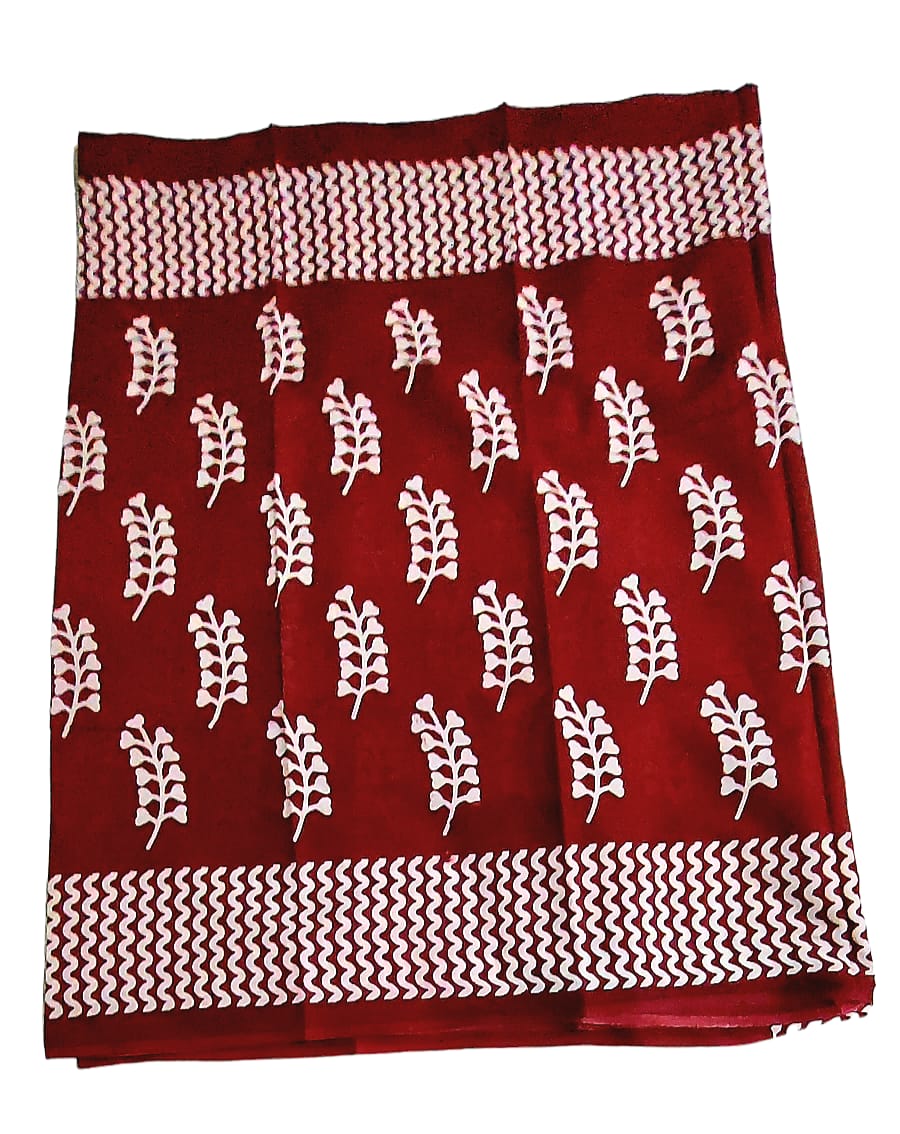 Pure Soft Cotton Hand Block Printed Sarees