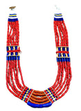 Purely Handmade Tribal Traditional Glass Beads Necklace(Three Layered)