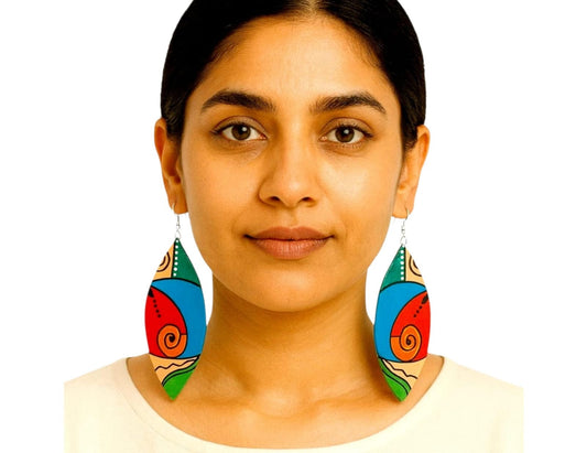 Purely Handmade & Handpainted Clay Earrings
