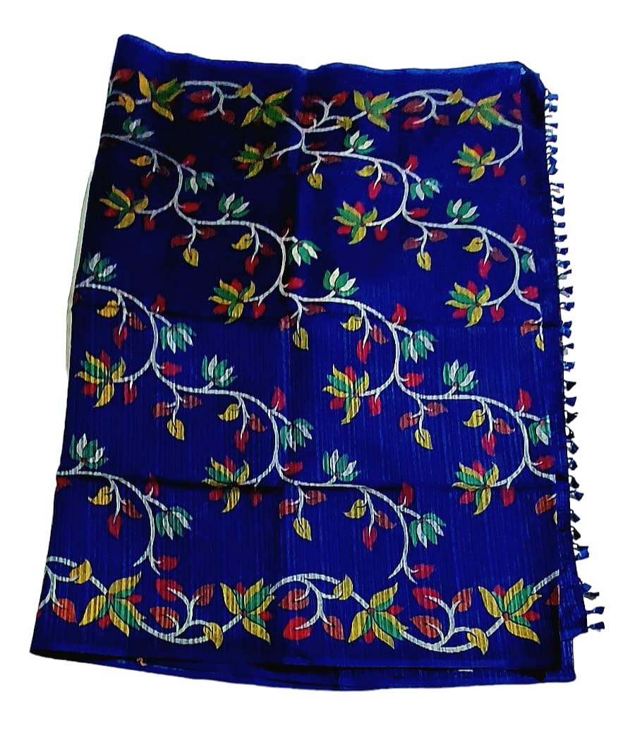 Fashweave Matka SILK floral Printed Saree with Running Blouse Piece For Women & Girls