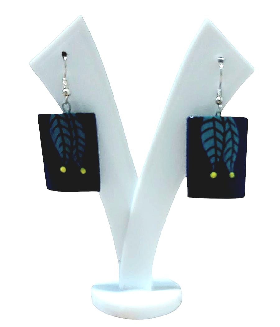 Purely Handmade & Handpainted Bamboo Earrings