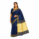 Women's Bomkai Silk Saree with Meenakari Thread & Golden Zari Work