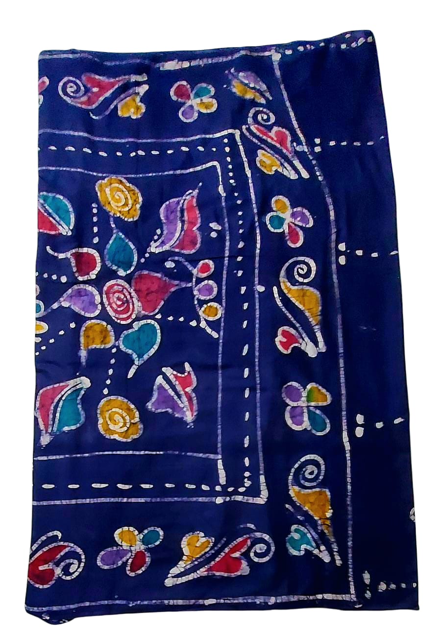 Pure Soft Cotton Batik Block Printed Saree