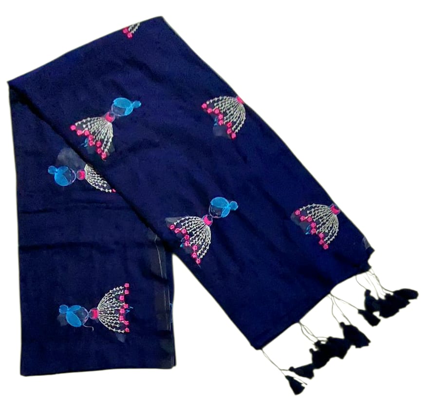 Soft Lightweight Pure Cotton Embroidered Sarees