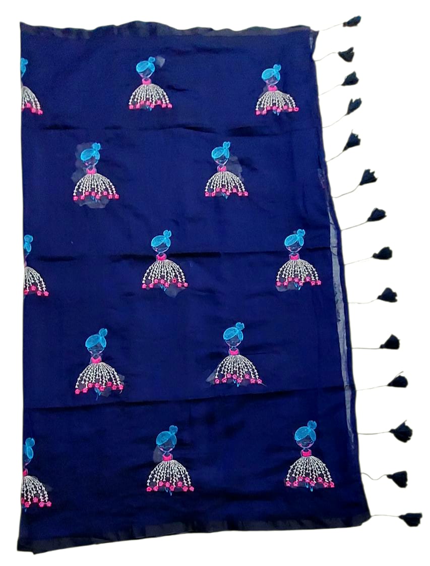 Soft Lightweight Pure Cotton Embroidered Sarees