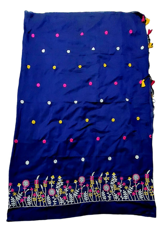 Fash Weave Khadi Embroidered Saree for Women and Girls | A Timeless Fusion of Traditional Craftsmanship and Contemporary Elegance, Perfect for Every Special Occasion