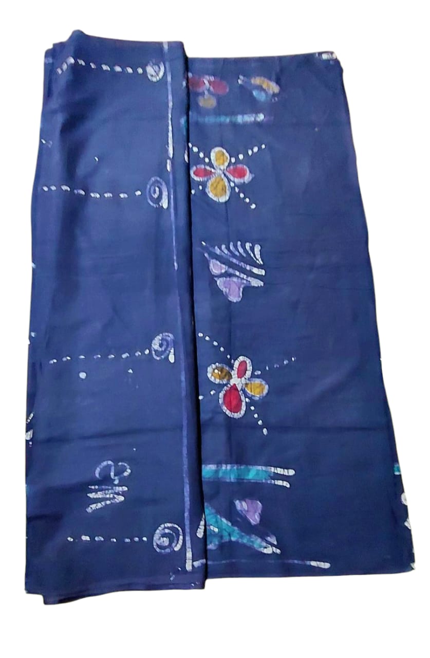 Pure Soft Cotton Batik Block Printed Saree