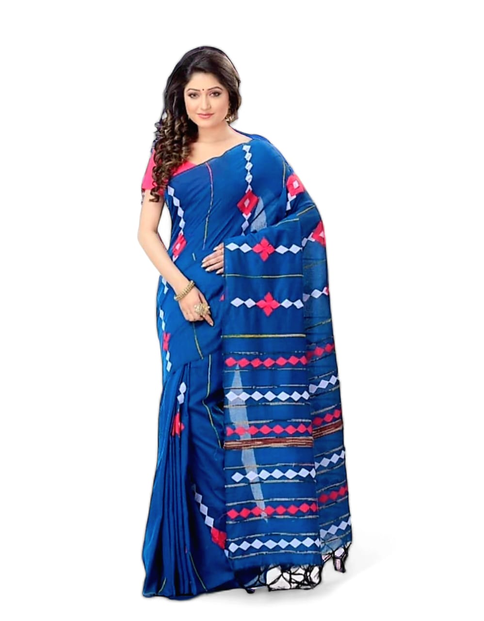 Pure Khadi Cotton Applique Saree