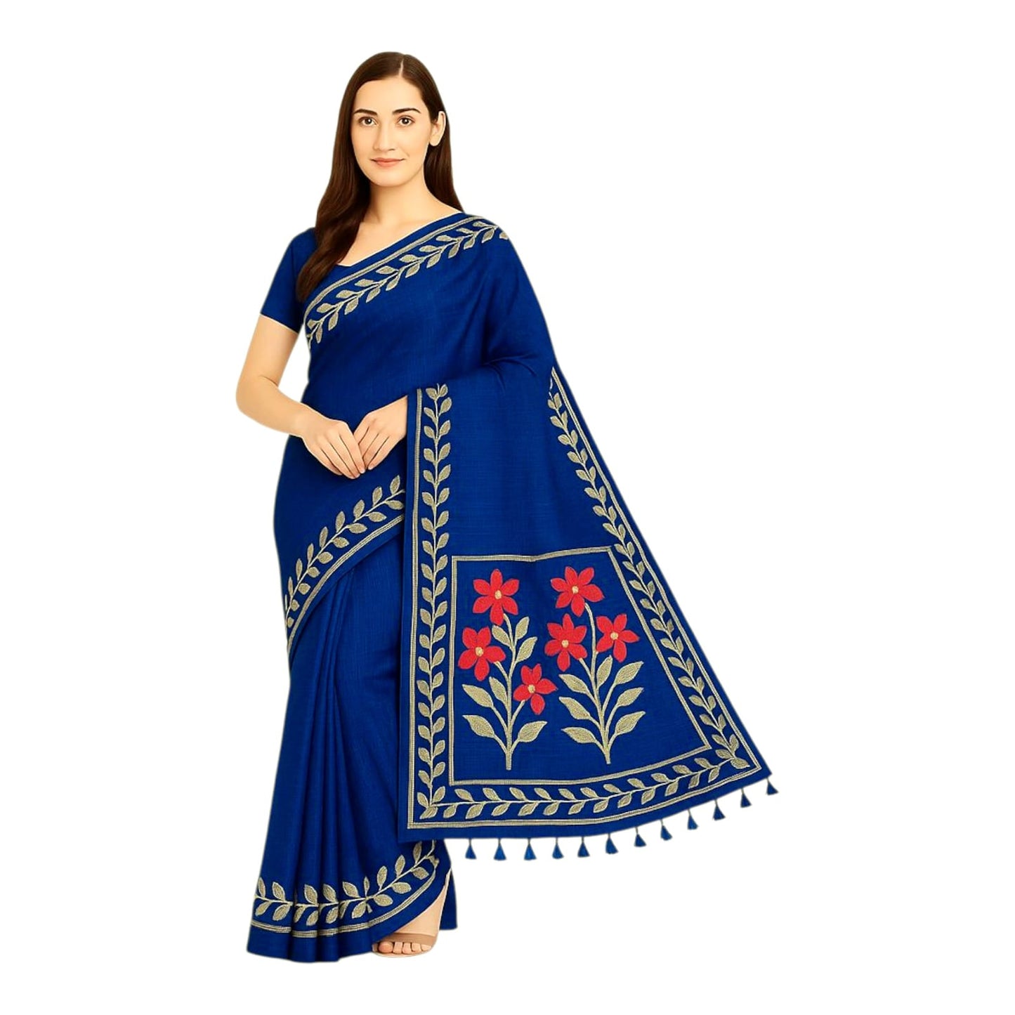 Fashweave Matka SILK floral Printed Saree with Running Blouse Piece For Women & Girls