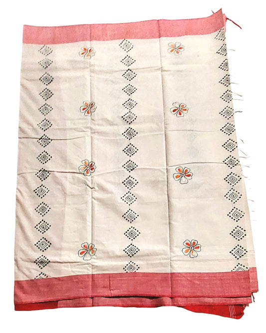 Purely Hand Embroidered Khadi Kantha Saree
