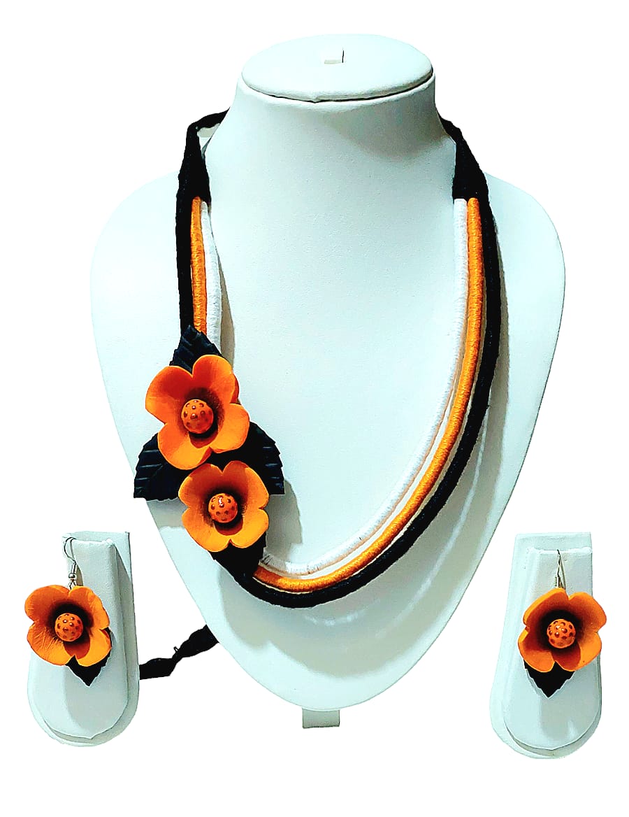 Purely Handmade Clay Jewellery Sets (With Earrings) for Women & Girls