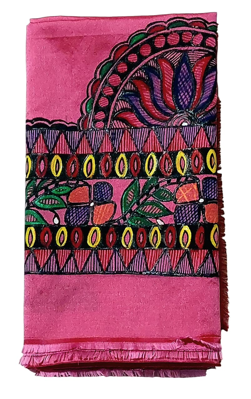 Fash Weave Cotton Silk Madhubani Hand-Painted Blouse Pieces for Women & Girls | Elegant Artisanal Designs Combining Traditional Craftsmanship and Modern Fashion