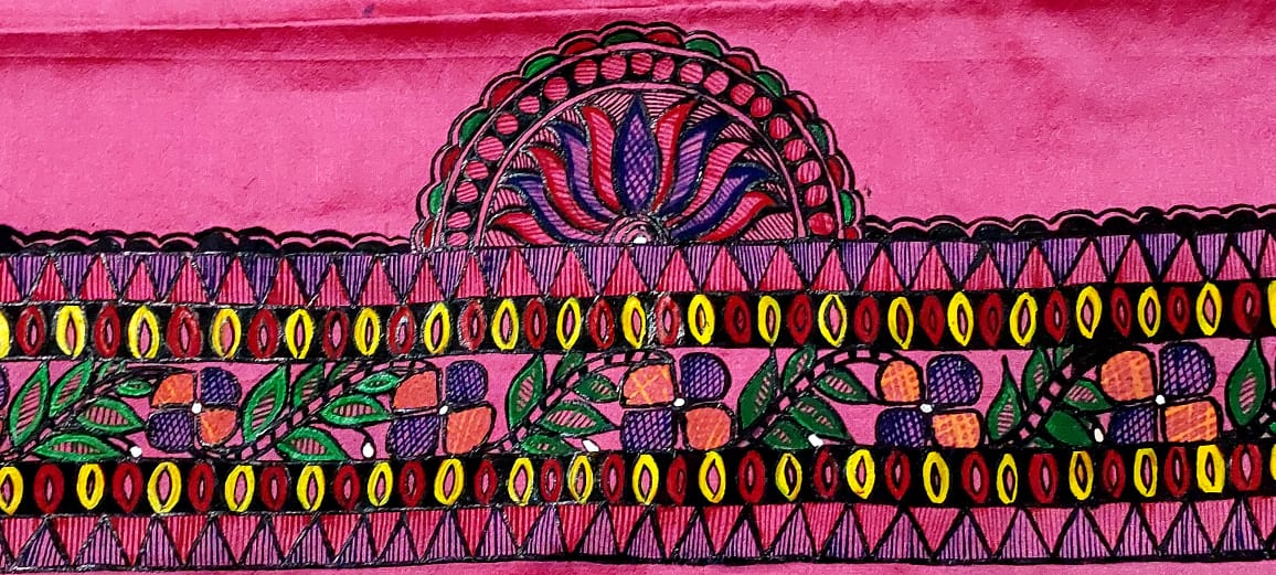 Fash Weave Cotton Silk Madhubani Hand-Painted Blouse Pieces for Women & Girls | Elegant Artisanal Designs Combining Traditional Craftsmanship and Modern Fashion
