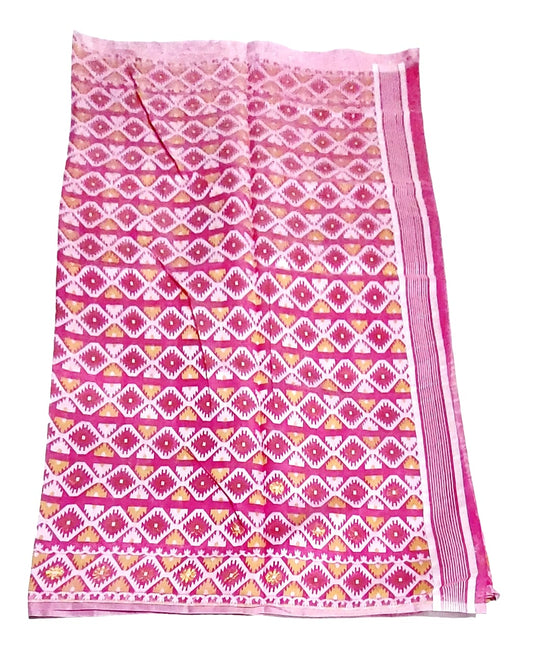 Purely Handmade Tant Silk Jamdani Saree