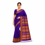 Women's Bomkai Silk Saree with Meenakari Thread & Golden Zari Work