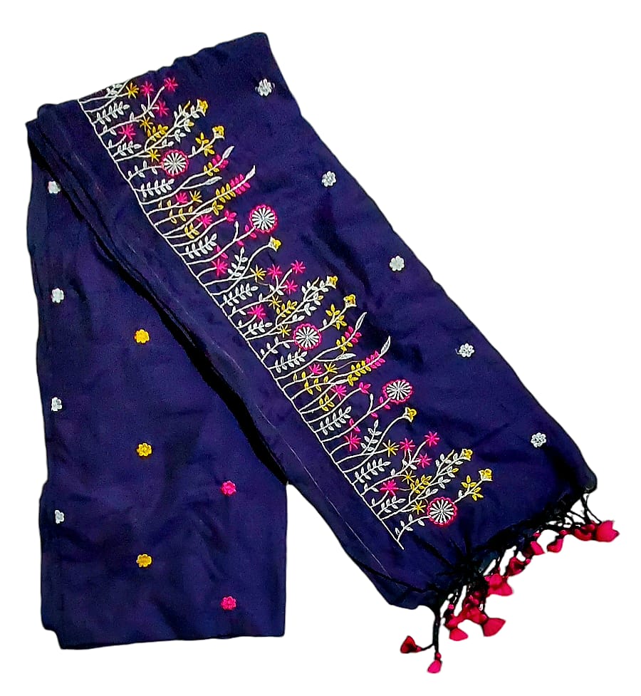 Fash Weave Khadi Embroidered Saree for Women and Girls | A Timeless Fusion of Traditional Craftsmanship and Contemporary Elegance, Perfect for Every Special Occasion