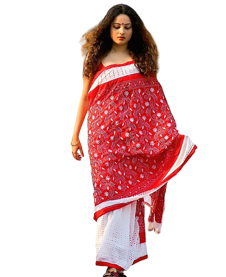 Pure Kantha Embroidered Hakoba Sarees