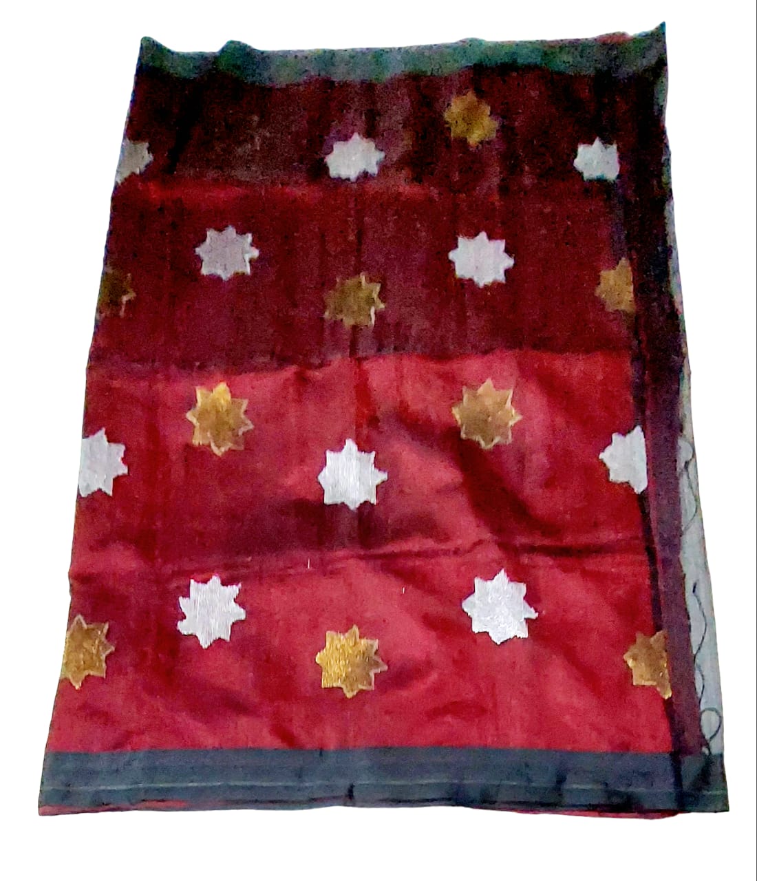Matka Muslin Sarees With Copper & Silver Zari Work For Women & Girls