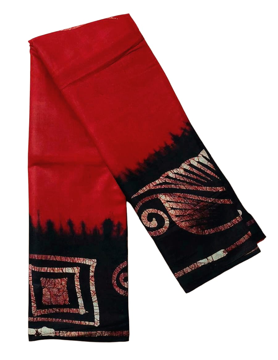 Pure Soft Cotton Batik Block Printed Saree