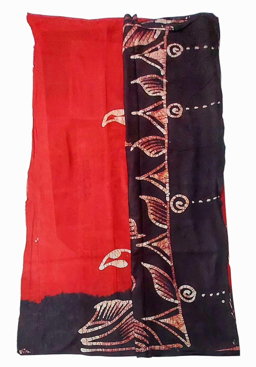 Pure Soft Cotton Batik Block Printed Saree