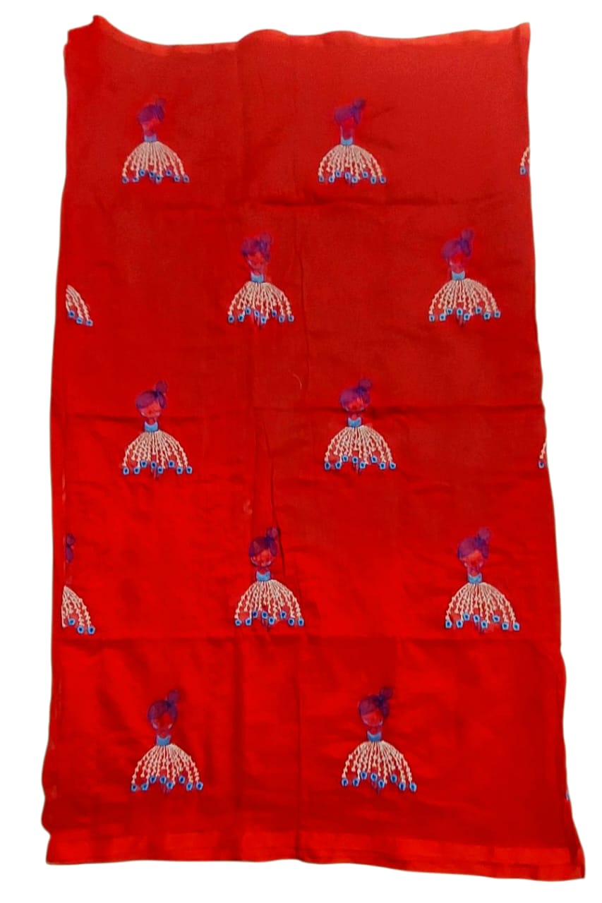 Soft Lightweight Pure Cotton Embroidered Sarees