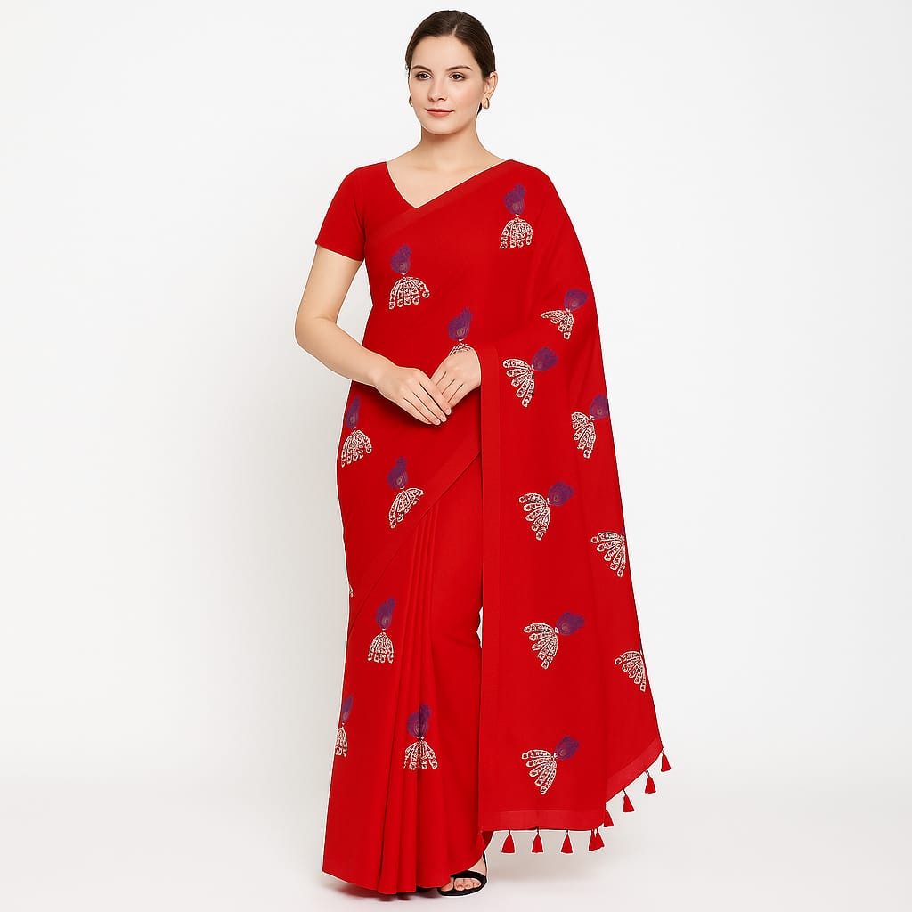 Soft Lightweight Pure Cotton Embroidered Sarees
