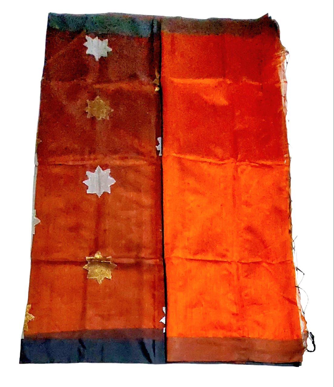 Matka Muslin Sarees With Copper & Silver Zari Work For Women & Girls