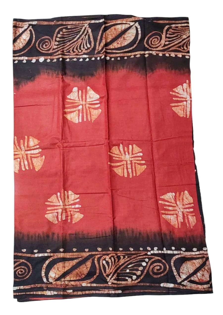 Pure Soft Cotton Batik Block Printed Saree