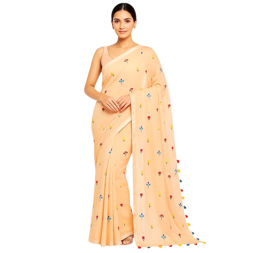 Soft Lightweight Floral Embroidered Sarees