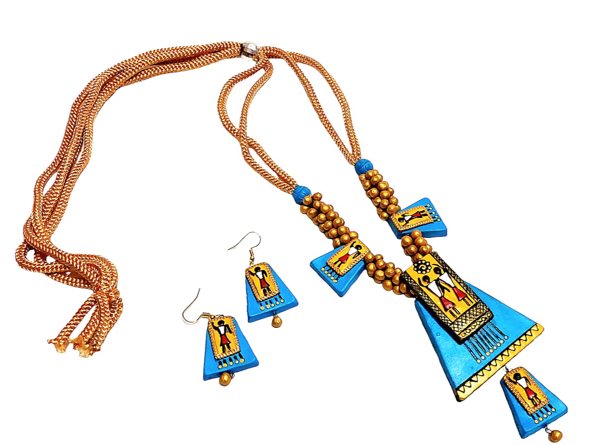 Terracotta Tribal Design Necklace Sets