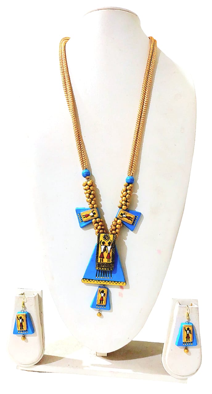 Terracotta Tribal Design Necklace Sets