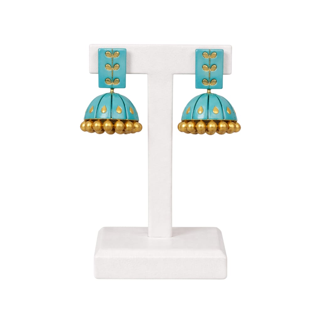 Terracotta Dual Coloured Small Jhumkas