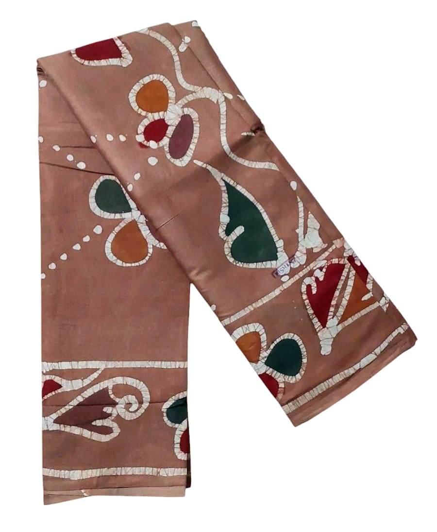 Pure Soft Cotton Batik Block Printed Saree