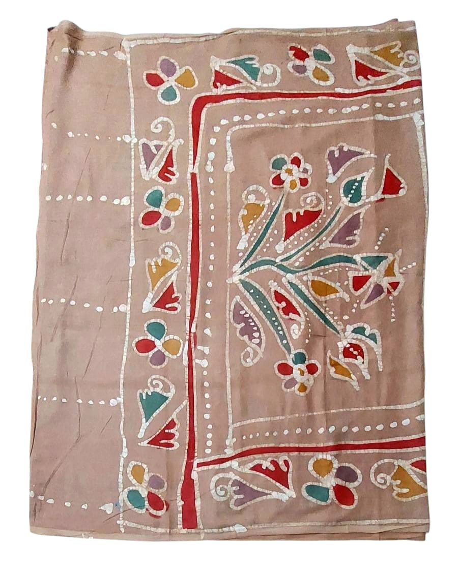 Pure Soft Cotton Batik Block Printed Saree