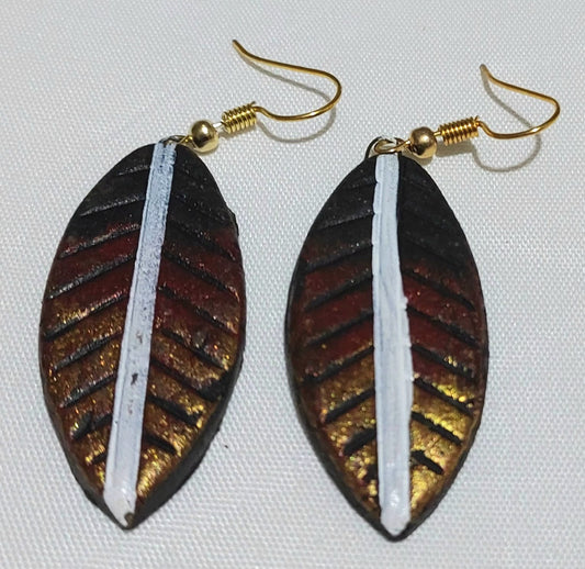 Purely Handmade Terracotta Dangler Earrings (Leaf Design)