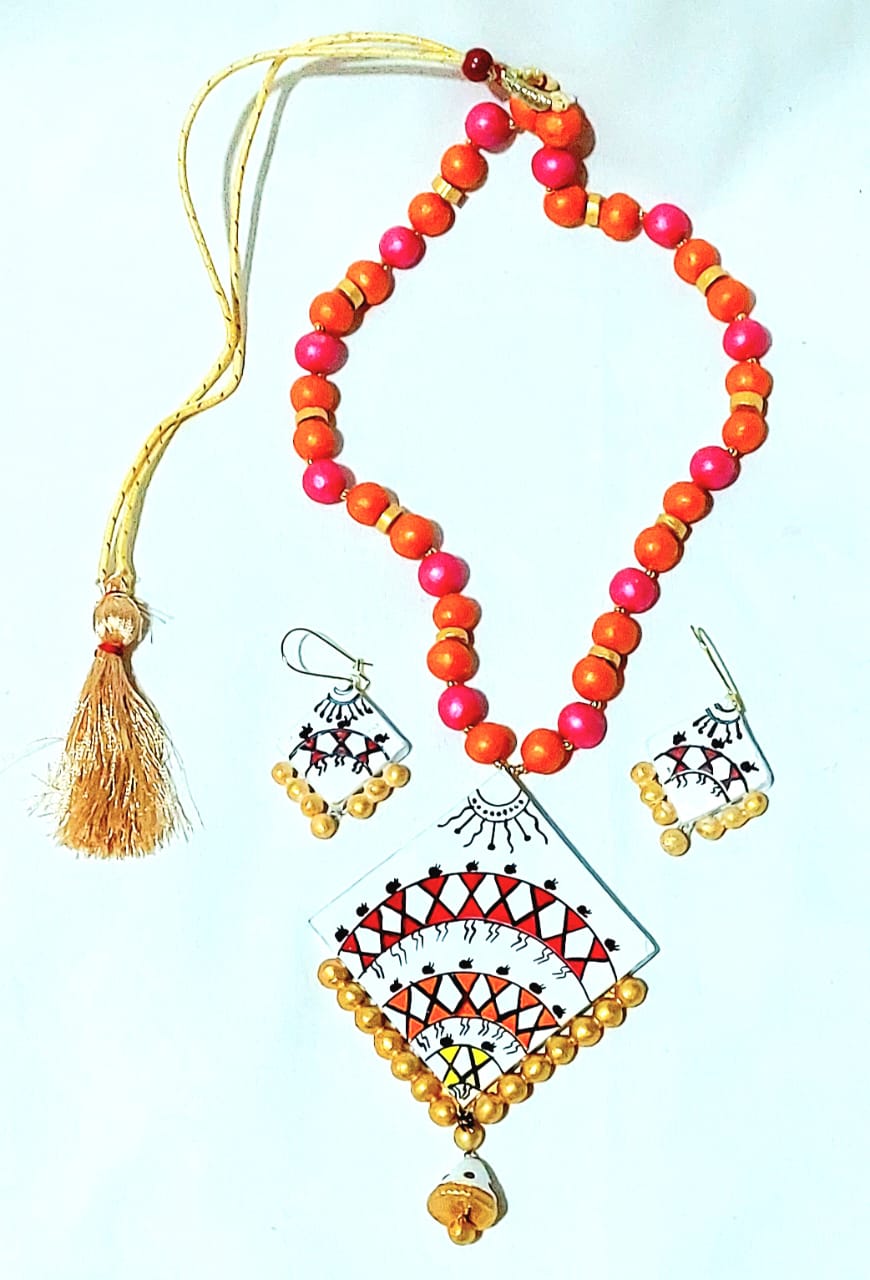 Terracotta Tribal Design Necklace Sets
