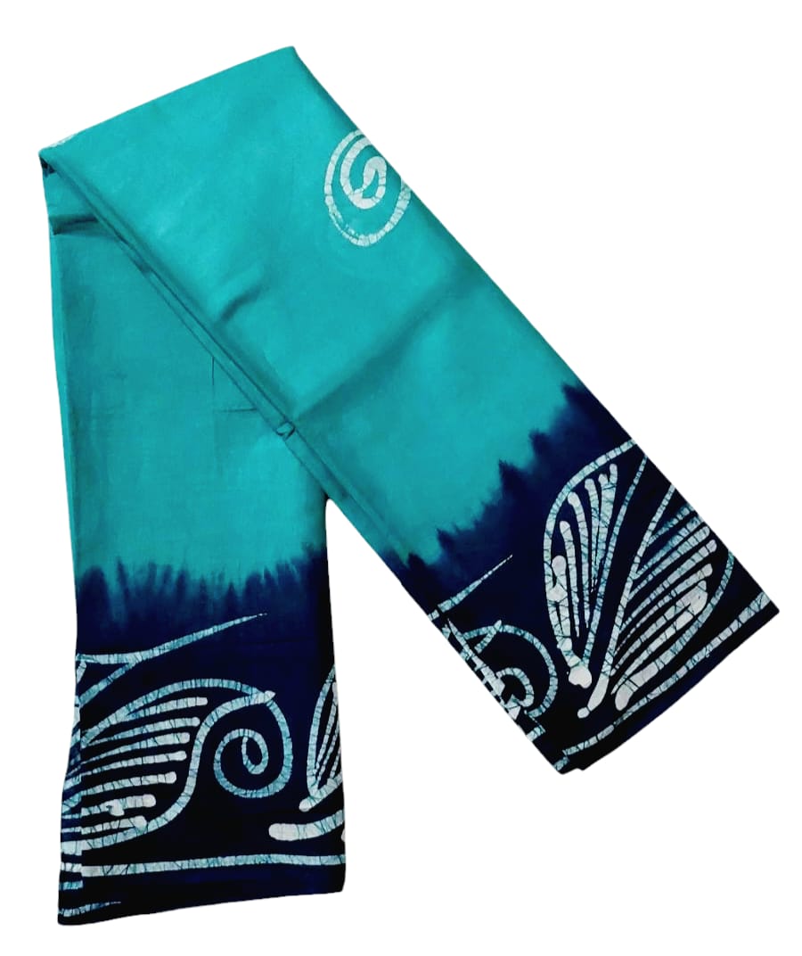 Pure Soft Cotton Batik Block Printed Saree