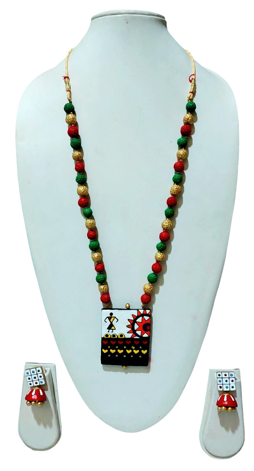 Terracotta Tribal Design Necklace Sets