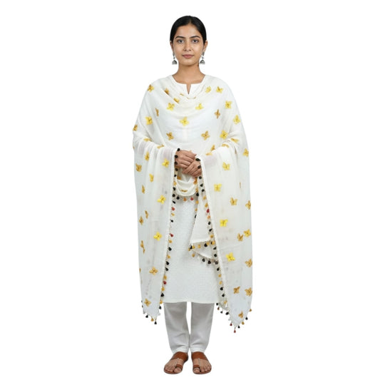 Pure Linen Hand Embroidered Dupattas