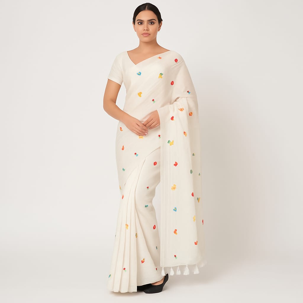 Soft Lightweight Floral Embroidered Sarees