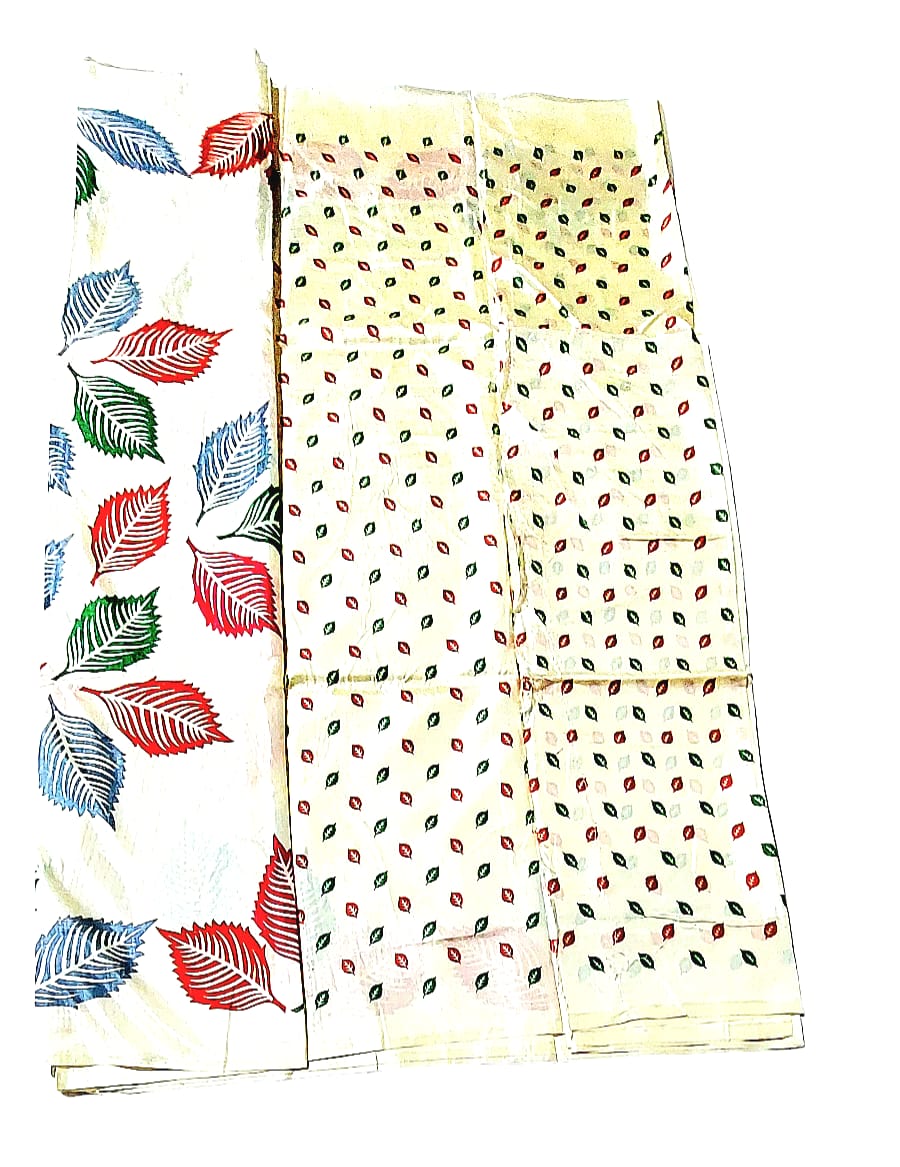 Fashweave Premium TUSSAR SILK floral Printed Saree with Running Blouse Piece  For Women & Girls