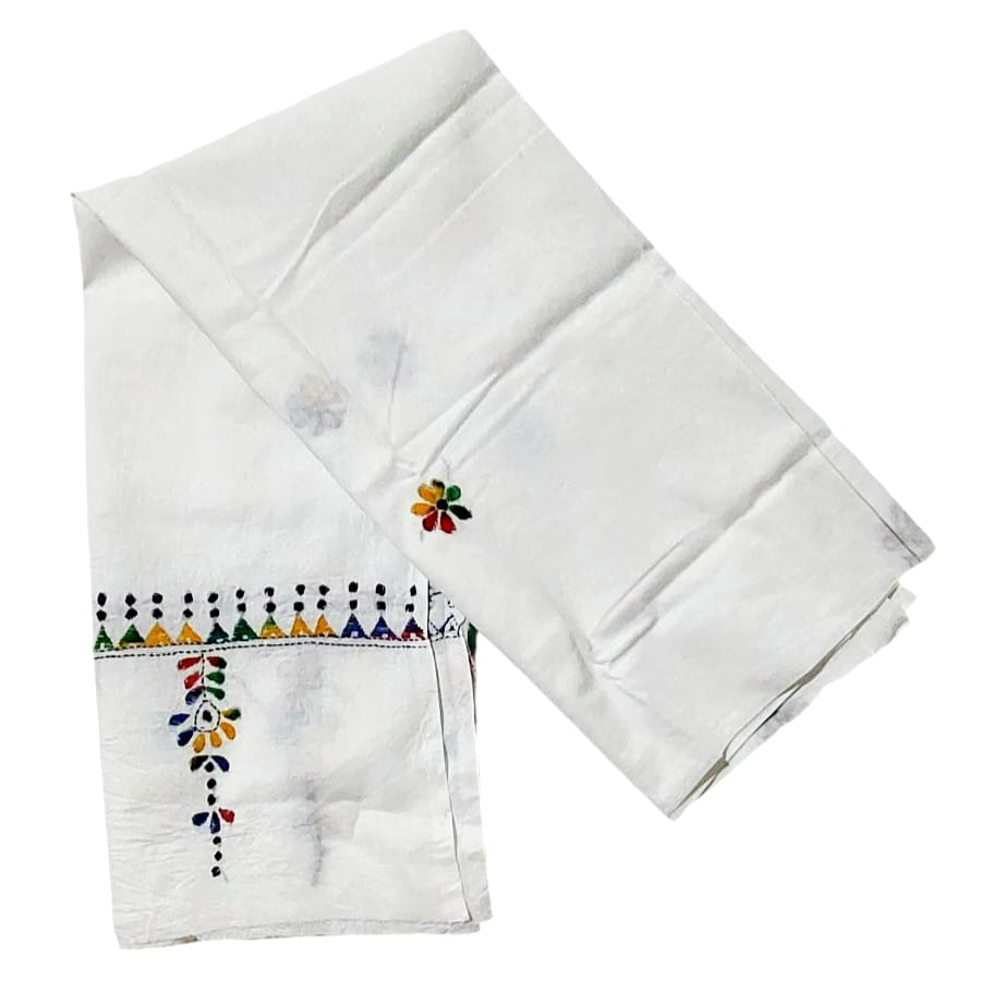 Purely Hand Embroidered Kantha Work Premium Pure Cotton Suit (3) Piece (Unstitched)
