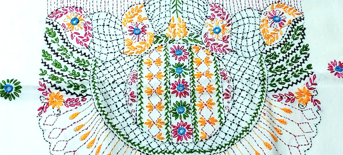 Pure Cotton Lambani Hand-Embroidered Kurti Piece