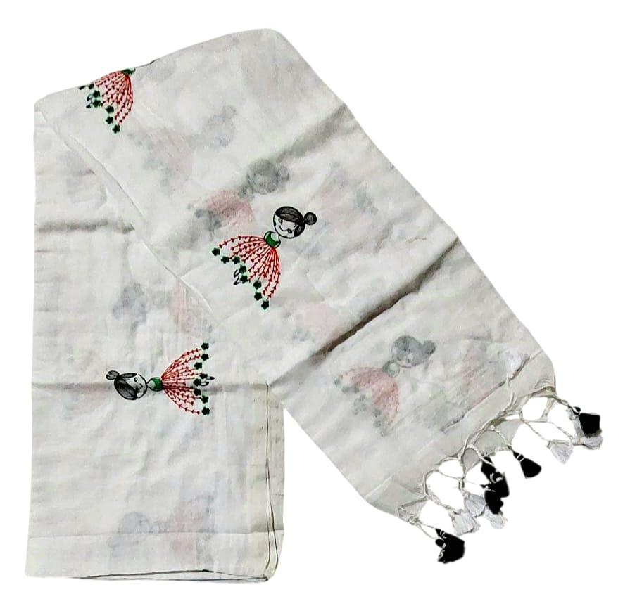 Soft Lightweight Pure Cotton Embroidered Sarees