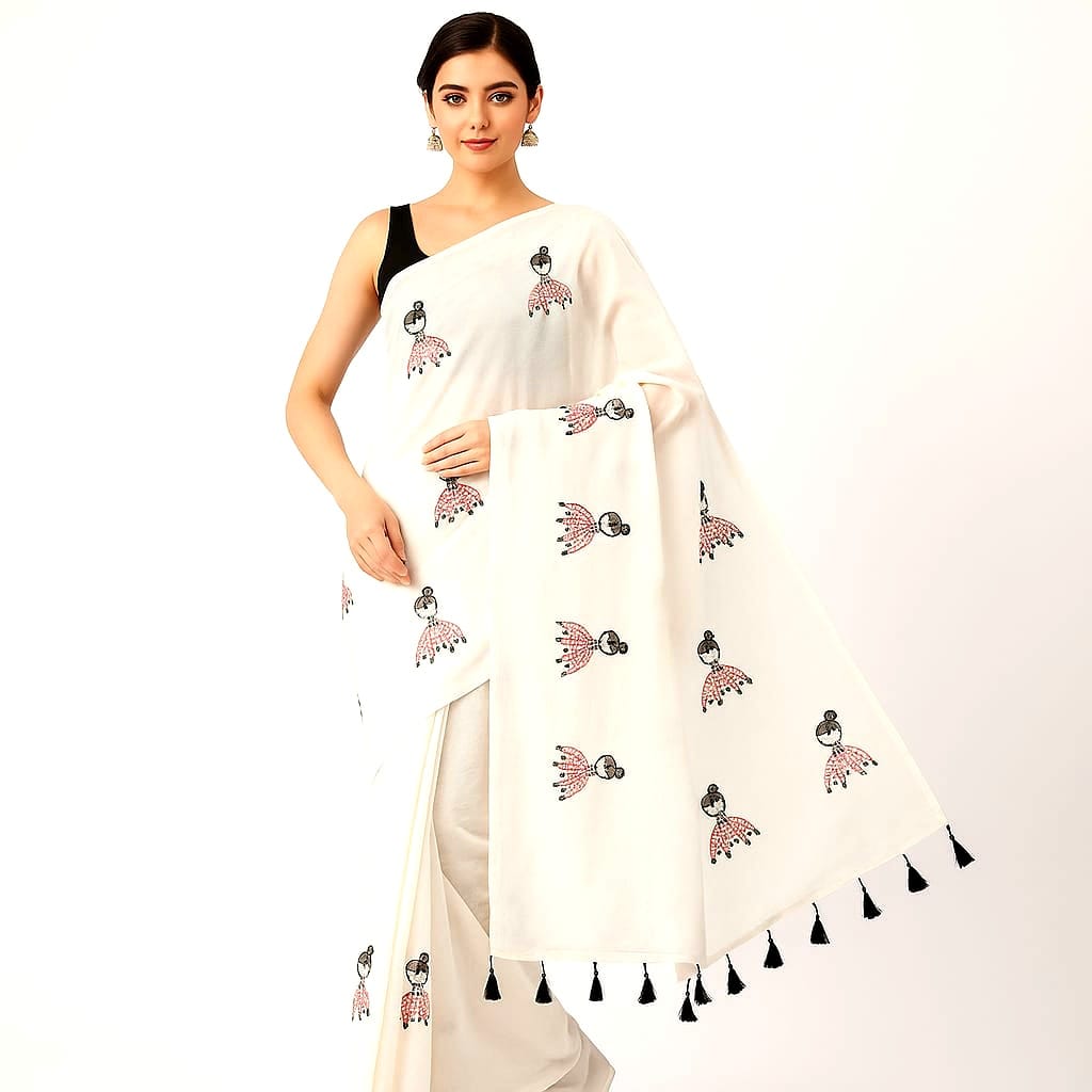 Soft Lightweight Pure Cotton Embroidered Sarees